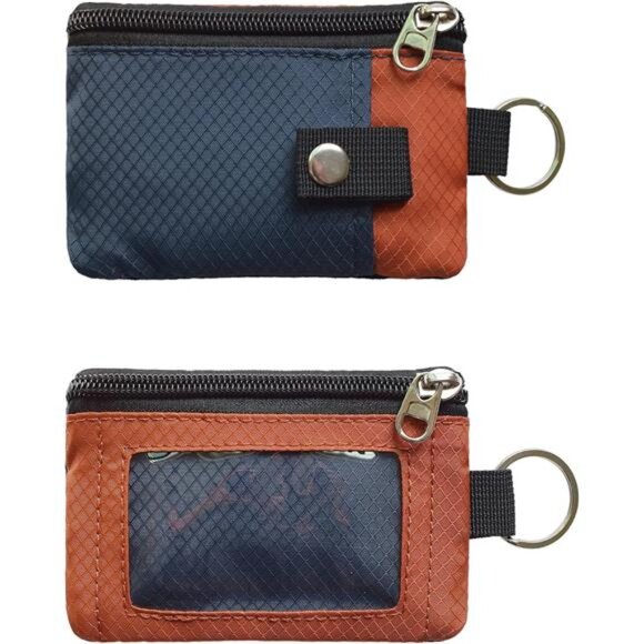 Minimalist RFID Blocking Small Wallet with ID Window,WaterResistant Zip Id Case - Picture 3 of 7